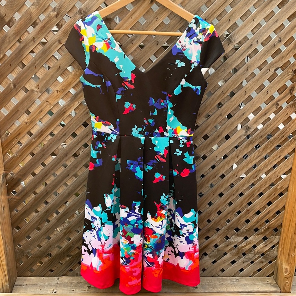 Sangria Multicoloured Cap-Sleeve Dress